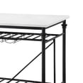 thumbnail image 3 of Kitchen Island with Marble Top and Slatted Shelf Black and White - Saltoro Sherpi, 3 of 5