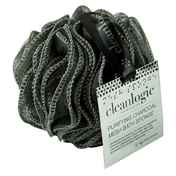 Clean Logic Éponge de Bain Purifiante en Maille de Charbon 1 Unité, 1 Unité
