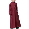 thumbnail image 6 of EnJoCho Boys Kids Thobe Musli𝗆 Robe Arab Kaftan Solid Color Long Sleeve Islami𝖼 Prayer Dress Ramadan Eid Outfit Pocket Middle Easter𝗇 Traditional, 6 of 9