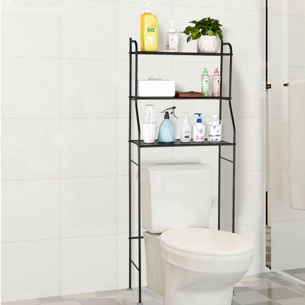 1pc Over The Toilet Storage Rack, 3-Tier Bathroom Organizer,  Multi-functional Bathroom Shelves, Free Standing Space Saver Stands Rack  For Toilet, Bath