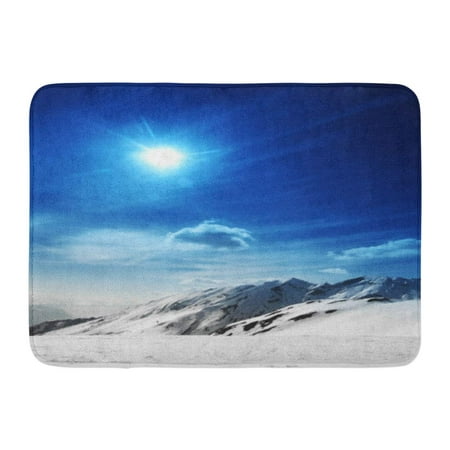 GODPOK Beautiful White Winter Top of Mountains in Blue Sky Climbing Ice Rug Doormat Bath Mat 23.6x15.7