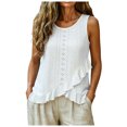 thumbnail image 3 of idosla Womens Tank Tops Sleeveless Eyelet Embroidery Scoop Neck Loose Fit Casual Summer Flowy (White, 3XL), 3 of 8
