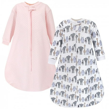 UPC: 0660168160901 | Hudson Baby Infant Girl Premium Quilted Long Sleeve Sleeping Bag and Wearable Blanket Pink Safari 12-18 Months