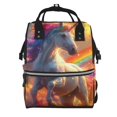 thumbnail image 1 of Disketp Rainbow Sunset Cloud White Horse Mochila de Pañales de Gran Capacidad con Múltiples Bolsillos, Mochila de Viaje Multifuncional para Bebé, Unisex, Moderna y Resistente, 1 of 6