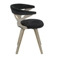 thumbnail image 3 of Contemporary Home Living 29.5" Light Gray Wood and Black Velvet Modern Dining Chair with Swivel, 3 of 5
