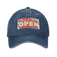 thumbnail image 1 of DouZhe Adjustable Washed Cotton Baseball Cap - Open Entry Sign Prints Vintage Dad Hat Unisex Sports Caps (Blue), 1 of 6