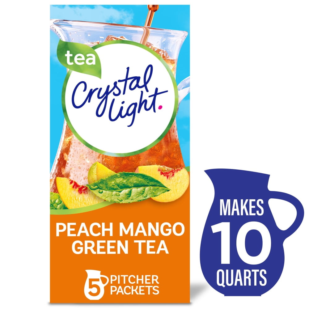 Crystal Light Zero Sugar Peach Mango Green Tea Drink Mix Packets 5 ct - 5 Pack