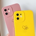 thumbnail image 3 of Compatible with iPhone 12 Case (6.1" 2020), Plated Luxury Heart Phone Case Cute Side Pattern Soft TPU Shockproof Full Camera Lens Protective Phone Cases for Women Girls - Purple, 3 of 7