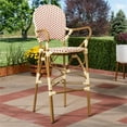 thumbnail image 2 of Bowery Hill 30" Wicker Bar Stool in Red and Beige, 2 of 8