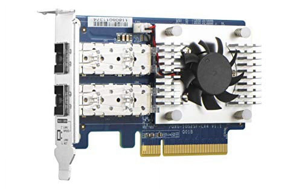QNAP QXG-10G2SF-CX4 - Network adapter - PCIe 3.0 x8 low profile - 10 Gigabit SFP+ x 2 - for QNAP ES1640DC V2, TS-1277, 253, 453, 473, 677, 853, 877, 977, TVS-2472, 473, 673, 872, 873 - image 3 of 5