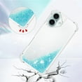 thumbnail image 3 of KOMI Compatible with iPhone 16 2024 Glitter Case Clear Flowing Liquid Quicksand Case Girly Women Sparkly Bling Soft TPU Protective Bumper Case for iPhone 16 6.1 inch. YBL Love Light Blue, 3 of 6