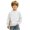 White #024, variant on Boys Waffle Knit Sweatshirt Kids Crew Neck Long Sleeve Chest Pocket Relaxed Fit Fall School Pullover
