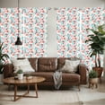 thumbnail image 2 of Ambesonne Floral Window Curtains, Flowers Berries, Each 28" W x 84" L, Dark Coral Aqua, 2 of 5