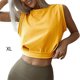 thumbnail image 2 of Jumpingount Top corto sin mangas para mujer, camiseta básica de Color sólido con cuello para correr, ropa de verano para fiesta, oficina, Prendas para la parte del cuerpo Amarillo XL Jumpingount AP011025-08, 2 of 5