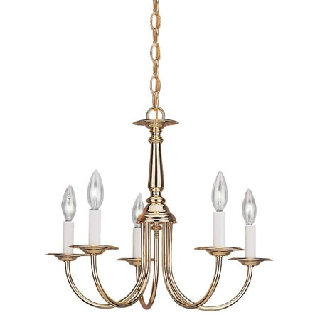 - Sea Gull Lighting Traditional 3916-02 5-Light Chandelier - 18.5 diam. in. - Polished Brass