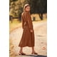 thumbnail image 2 of Vestido PRETTYGARDEN 2025 Midi con Mangas Largas Plisado Marrón Talla S, 2 of 8
