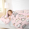 thumbnail image 4 of Homewish Kawaii Cat Kitten Bedding Comforter Set, Cute Cartoon Animal Lover Twin Comforter Sets, Teens Kids Girls Reversible Bedding Set, Super Cozy Room Decor, 2 Pieces, 4 of 8