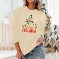 thumbnail image 4 of Christmas Trees Sweatshirt for Women Merry and Bright Christmas Shirts Xmas Holiday Party Long Sleeve Pullover Tops, 4 of 7