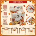 thumbnail image 6 of White Green Pumpkins Fall Table Runner 70 Inches Long - Thanksgiving Floral Vintage Kitchen Dining Burlap Linen Tablerunner for Small/Round/Square/Wedding/Coffee/Dining Table Party Décor 13 x 70, 6 of 9
