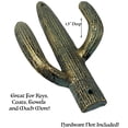 thumbnail image 3 of Urbalabs Cast Iron Cactus Hooks for Wall Double Cactus Coat Key Hanger Southwestern Western Wall Home Rustic Cactus Decor, Cactus Coat Rack, Bags, Towels and More Green Gold 3 Pack (Green Gold), 3 of 7