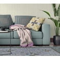 thumbnail image 5 of 28" Rose Diamond Broadcloth Blown and Closed Pillow in Yellow Blue Fabric, 5 of 5