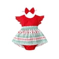 thumbnail image 1 of Qiylii Baby Christmas Bodysuit Dress, Sleeveless Printed Skirt Romper+Headband, 1 of 9