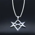thumbnail image 5 of Hexagram 14K White Gold  Chain Necklaces for Women/Men Silver Color Pendant Necklace Jewelry collier femme, 5 of 7