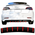 thumbnail image 2 of Ikon Motorsports Compatible with Universal 33" x 6" Ikon Style Rear Bumper Diffuser 7 Fin Gloss Black With Red Fins, 2 of 7