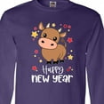 thumbnail image 4 of Inktastic Happy New Year Cute Ox Long Sleeve T-Shirt, 4 of 5