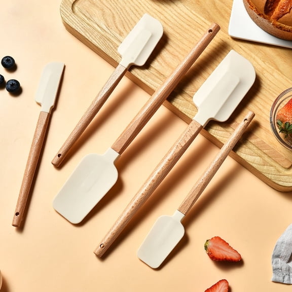 5-Piece Silicone Spatula Set for Kitchen - Food Grade, Nonstick, Heat Resistant, Dishwasher Safe for Baking, Cooking, Mixing & Frosting