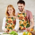 thumbnail image 3 of Beige Red Sunflower Pattern Apron-Garden Aprons for Women with Pockets-Cotton Linen Waterproof Kitchen Cooking Gardening Aprons Adjustable for Kitchen,Cooking,BBQ and Salon 33x27 Inch, 3 of 7