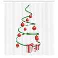 thumbnail image 3 of Ambesonne Christmas Shower Curtain, Abstract Xmas Tree, 69"Wx84"L, Green Red White, 3 of 3