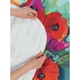 thumbnail image 4 of Impressionist Reversible Bedspread Set, Floral Painting Colorful Bouquet of Poppy Flowers in Vase, Pillow Shams & Comforter Microfiber Bedding Set, 3 Sizes, Mint Green Vermilion, by Ambesonne, 4 of 4