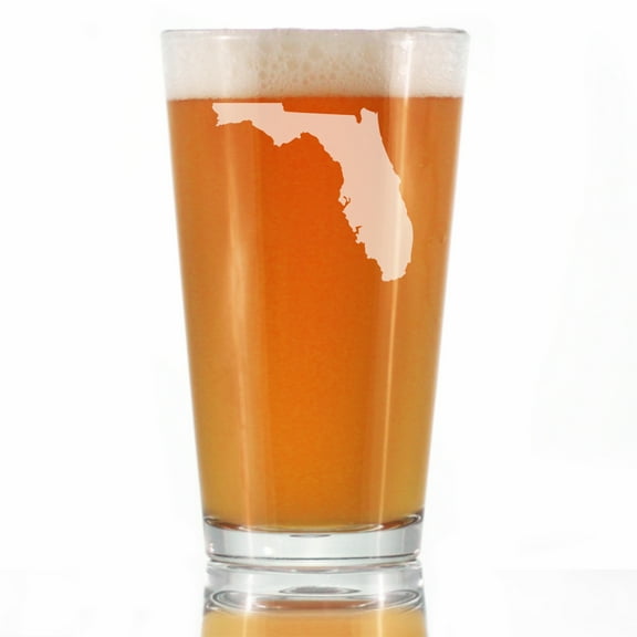 Bevvee Pint Glass 16 oz State Of Florida Florida Enthusiast Gifts Beer Glasses