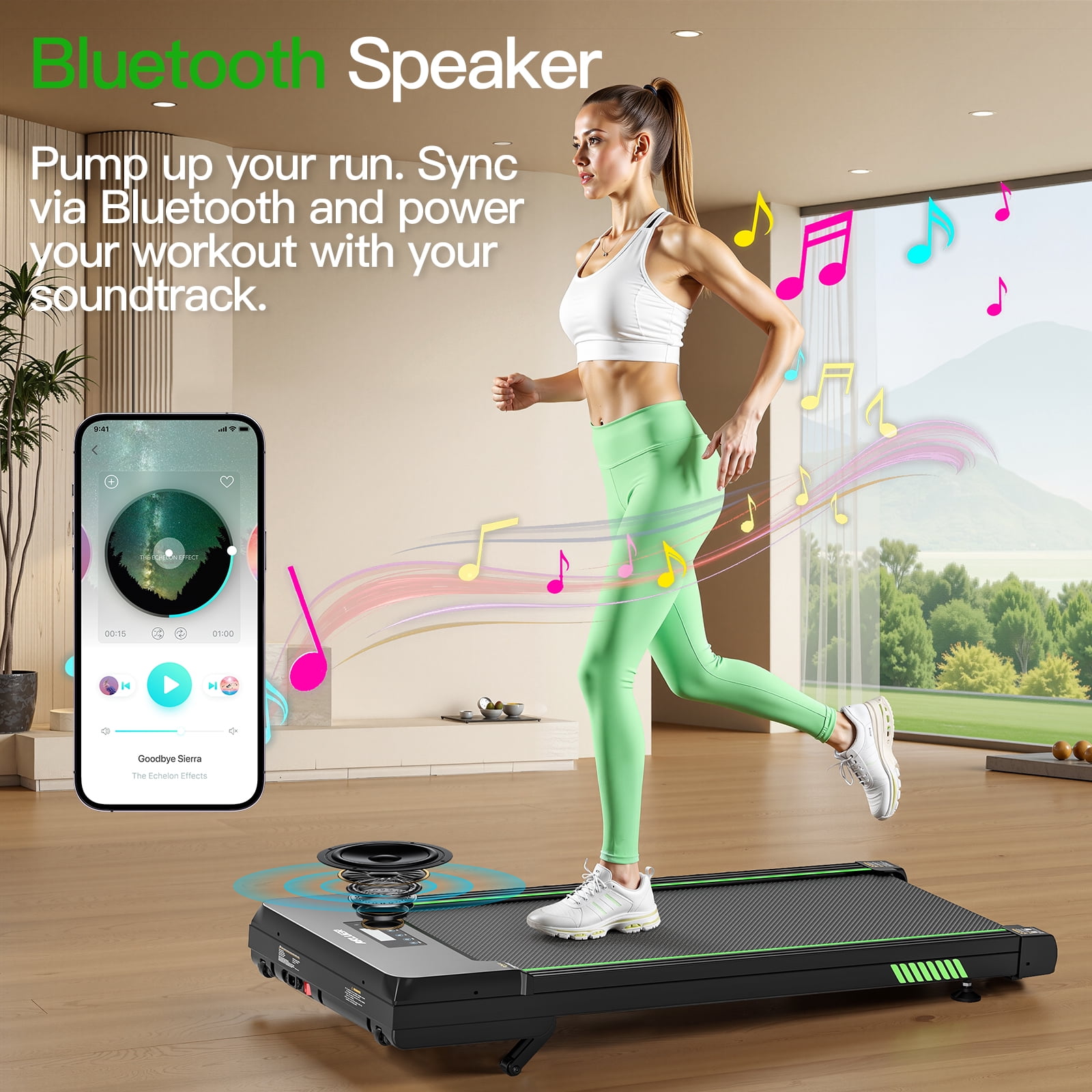 Akluer 2.5HP Walking Pad, with 12% Auto Incline Treadmills, Smart App Scenic Routes & Bluetooth Speaker for Home and Office