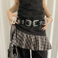 thumbnail image 4 of Weflink 2000s Retro Double Buckles Belt Punk Rock Trend Studded Waistband Accessory, 4 of 8