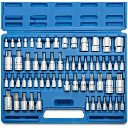 NEIKO 10083A Master Torx Bit Socket and External Torx Socket Set, S2 and CrV Steel, Supreme Torque Output Complete Kit, 60 Pieces