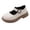 Beige, variant on Otqutp Mary Jane Shoes for Girls Leather Buckle Strap Flats with Chunky Sole Toddler Kids Non-Slip Casual Dress Shoes