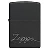 Black Matte with Chrome Cursive Zippo Design