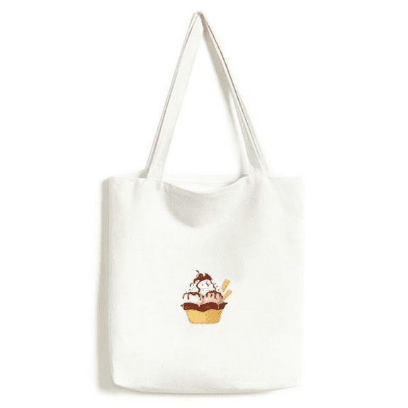Biscuits Cherry Chocolate Ice Tote Canvas Bag Shopping Satchel Casual Handbag