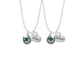 thumbnail image 2 of Delight Jewelry Silvertone Good Luck Horseshoe with Green Four Leaf Clover Mother & Daughter Heart Necklaces (Set of 2), 19"+2", 2 of 4