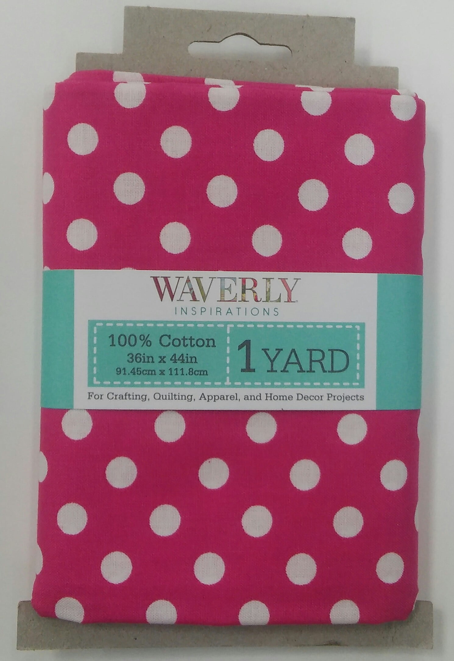 (2 pack) Waverly Inspirations 1 Yard Cut 100% Cotton Prints Fabric Big Dot Magenta 44" Wide for Quilting & Sewing