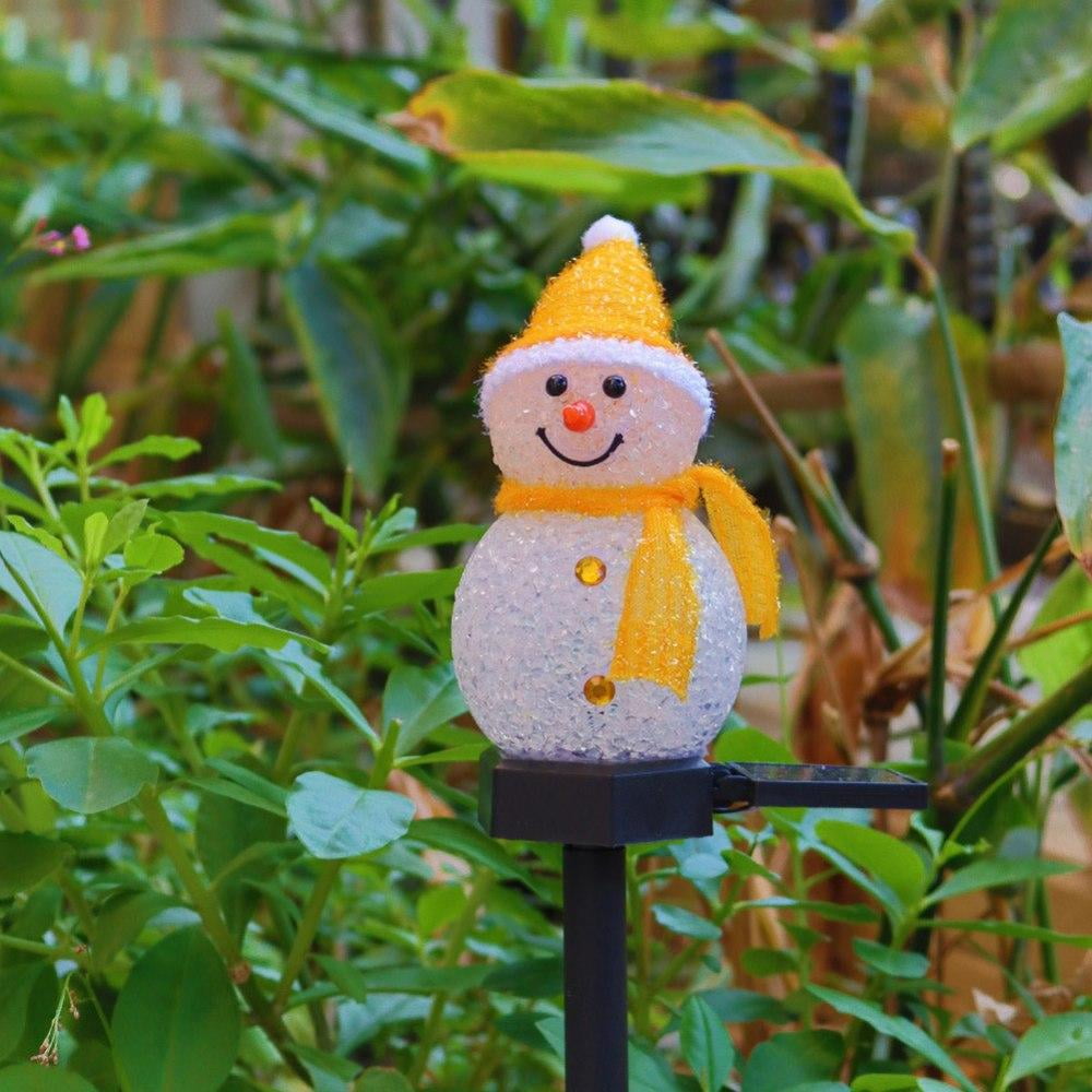 1Pcs Solar Snowman Lamp Decoration Stakes Powered for Yard Pathway Sidewalk 