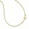 Primal Gold 14 Karat Yellow Gold Small Sideways Curved Cross Necklace