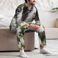 thumbnail image 7 of Naloa Daisy Guinea Pig Men’s Pajamas Set - Long Sleeve Button Down Sleep Shirt and Pajama Bottoms Sleepwear Set-Medium, 7 of 7