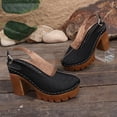 thumbnail image 6 of Lovskoo Womens Closed Toe High Heel Sandals Chunky Platform Pearl Ankle Strap Solid Color Casual Dress Shoes, 6 of 9