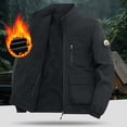 thumbnail image 4 of Jerdar Men's Fashion Fall and Winter Windproof and Waterproof Double-sided Wear Washed Cotton-padded Jacket with Long Sleeve Pocket Zipper Jacket Coat., 4 of 5