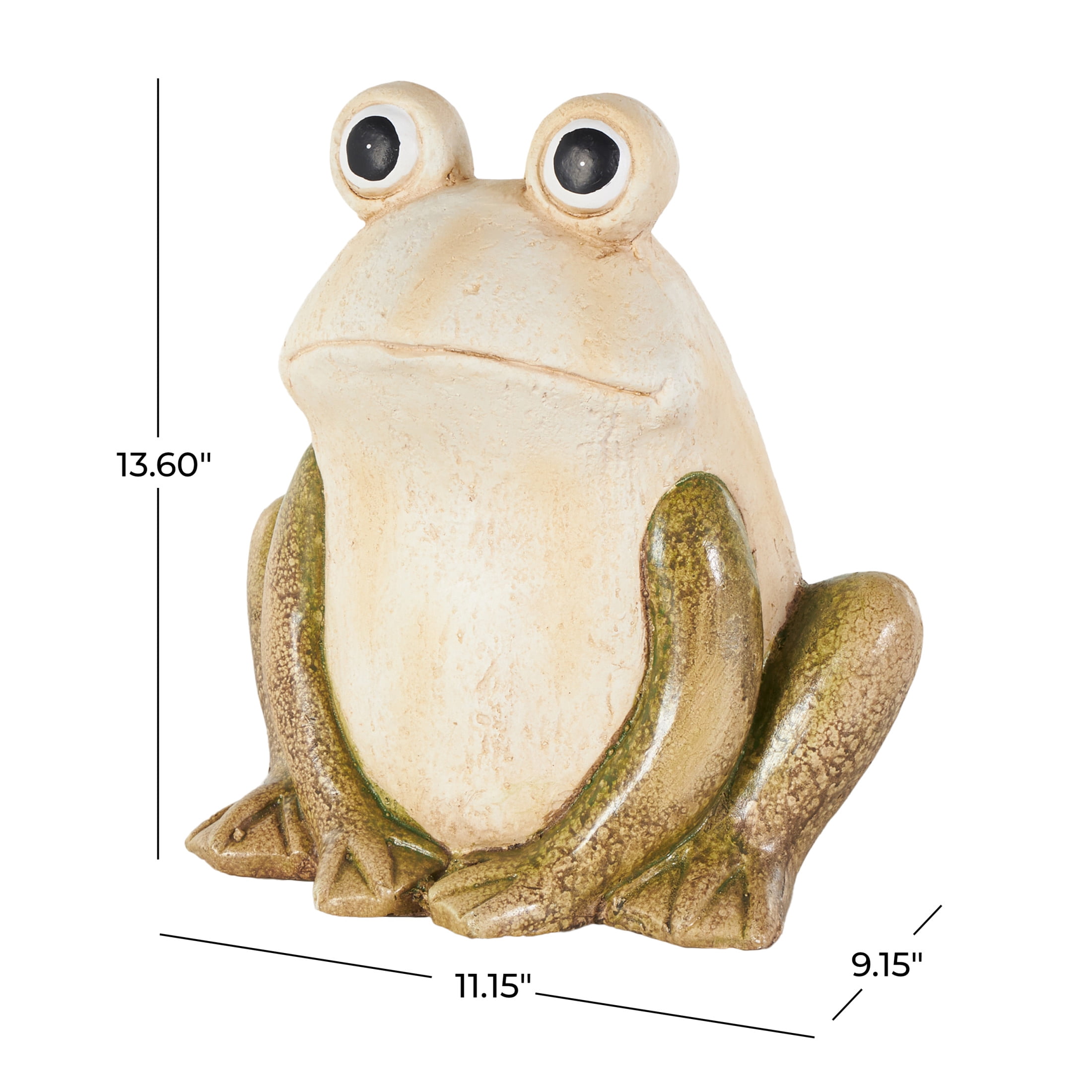 DecMode 14" Frog Garden Sculpture with Brown and Green Accents
