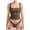 Tank Tops for Women Brown, variant on Double Line Square Neck Tank Tops for Women Slim Fit Summer Y2K Going Out Basic Cami Shirt Beige M