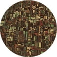 thumbnail image 1 of Ahgly Company Machine Washable Indoor Round Transitional Night Red Area Rugs, 6' Round, 1 of 7